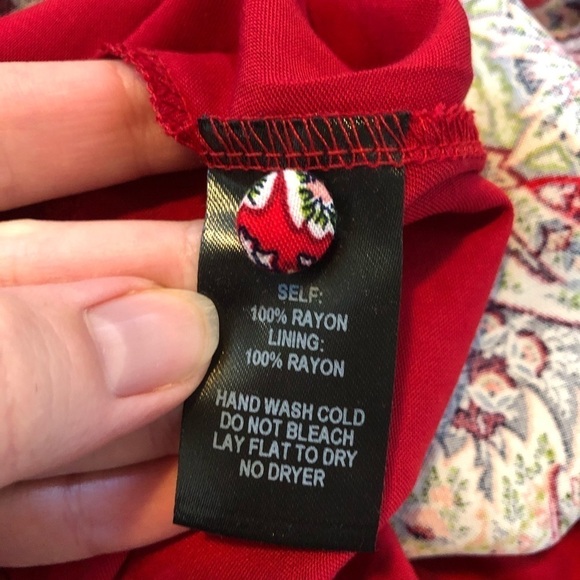 Lulus paisley red pattern swing dress medium - Picture 10 of 12